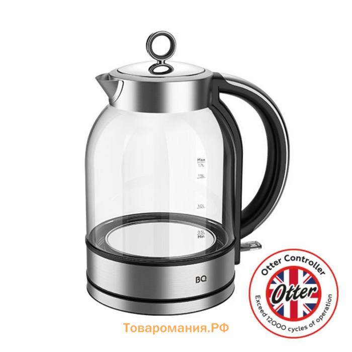 Чайник электрический BQ KT1845G, 1.7 л, 2200 Вт, стекло