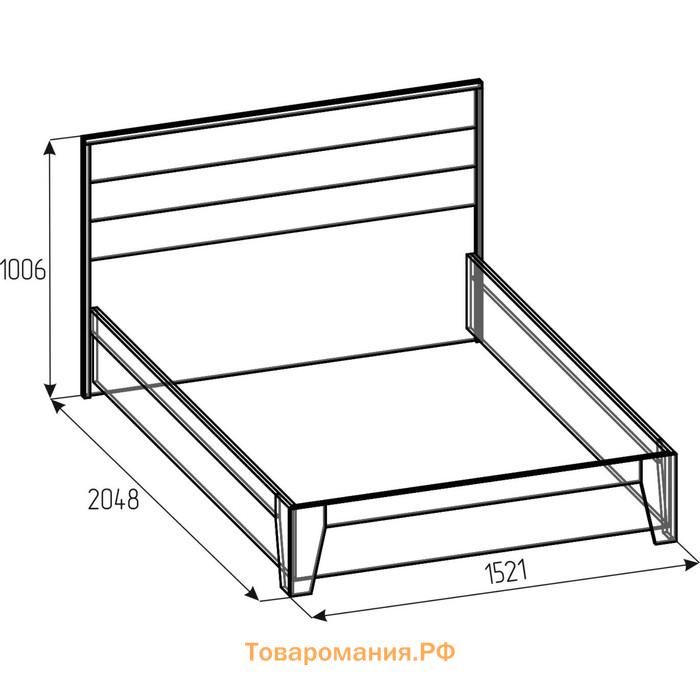 Кровать Люкс «Айрис 308», 2000 × 1400 мм, без основания, цвет белый / дуб золотистый