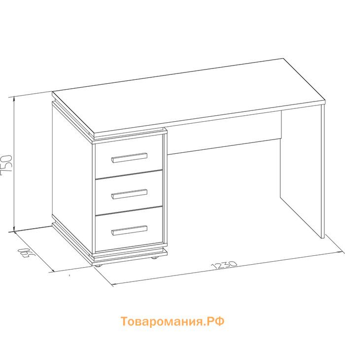 Стол письменный Nature 84, 1230 × 590 × 750 мм, цвет гаскон пайн / чёрный