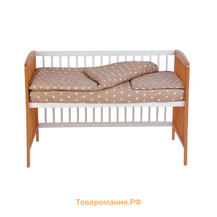 Кроватка детская Polini kids Simple 101, цвет белый-бук