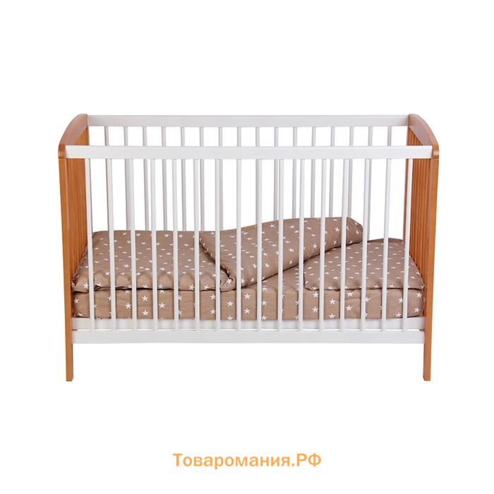 Кроватка детская Polini kids Simple 101, цвет белый-бук