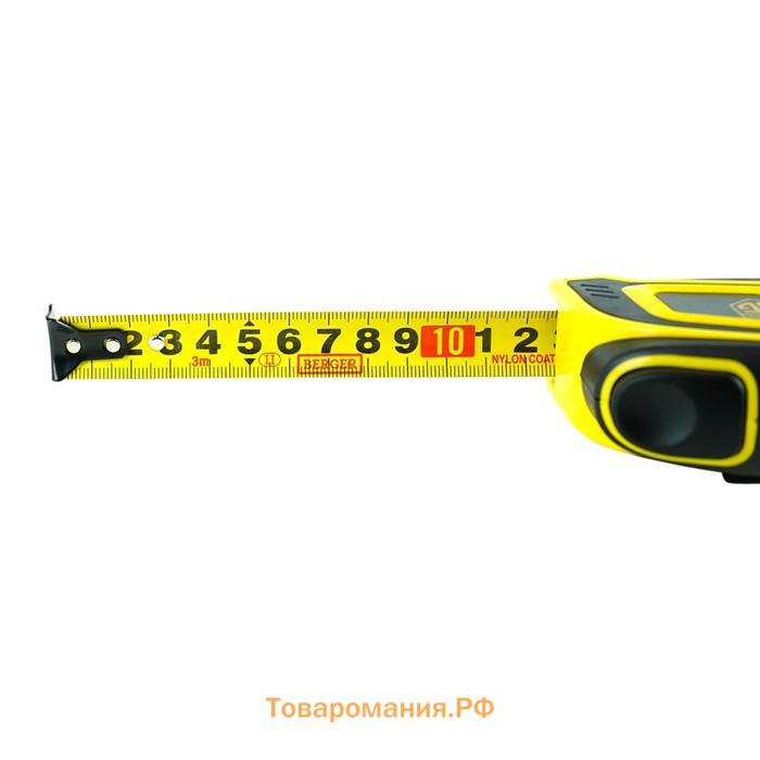 Рулетка BERGER BG1757, ударопрочная с автостопом, 3 м х 19 мм