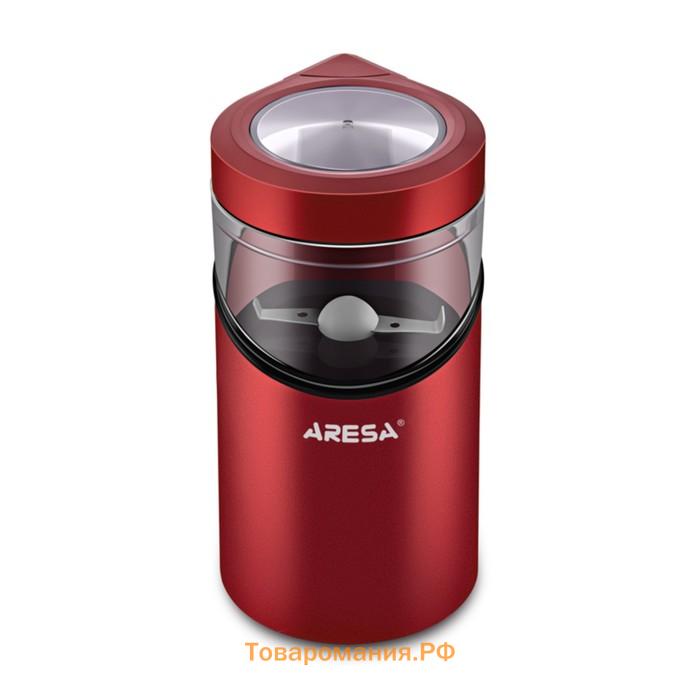 Кофемолка Aresa AR-3606, электрическая, 180 Вт, 50 г, красная