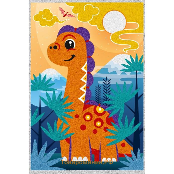 Песочная фреска «Динозаврик»