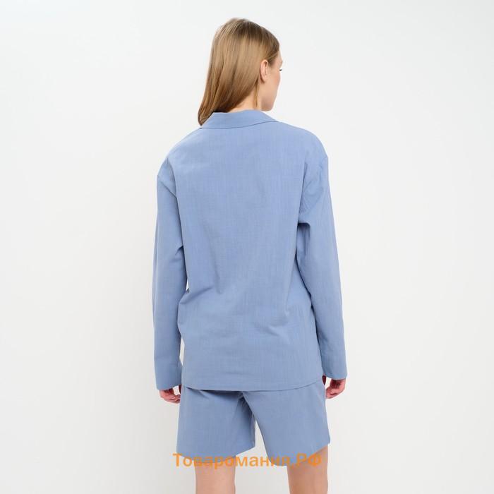 Пижама женская (рубашка и шорты) KAFTAN "Basic" р.44-46, голубой
