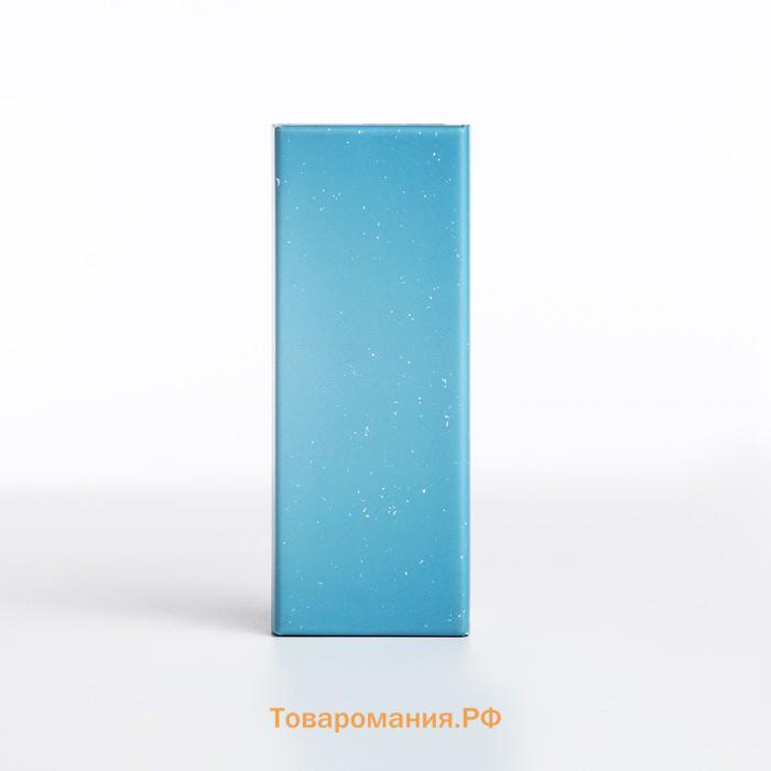 Футляр для очков на магните, длина 15.5 см, с принтом «Белый зайка», голубой
