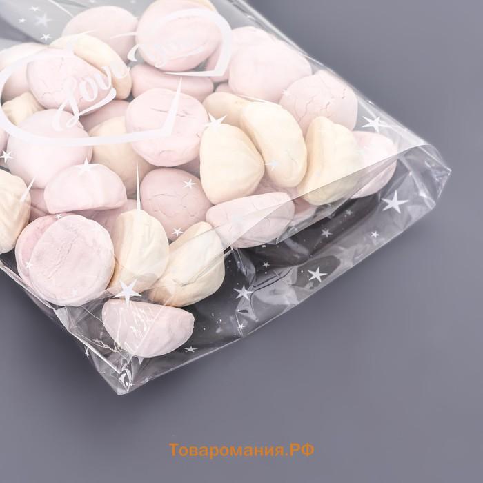 Пакет фасовочный БОПП, с донной складкой, «Две половинки» 20×35 см