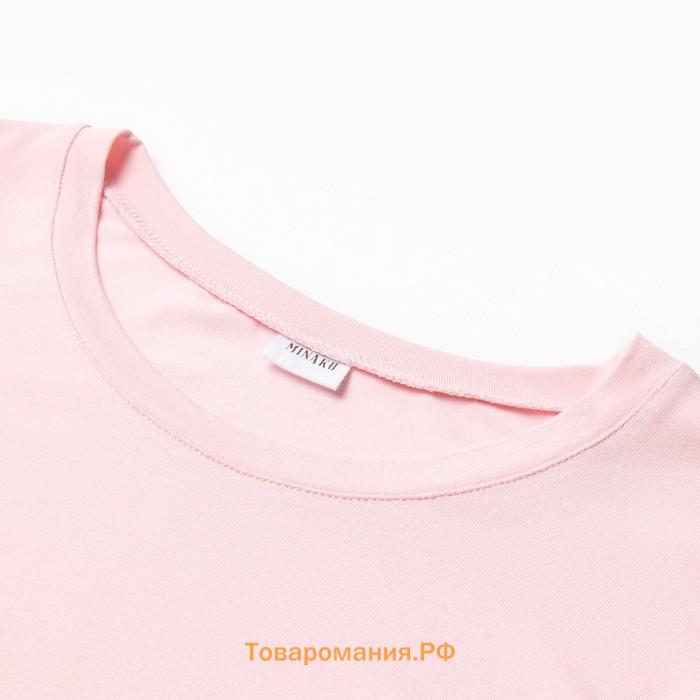 Комплект женский (лонгслив, брюки) MINAKU: Home collection цвет розовый, р-р 48