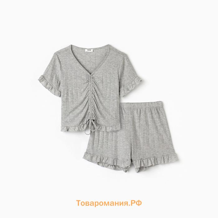 Пижама женская (футболка и шорты) KAFTAN Gray р. 52-54