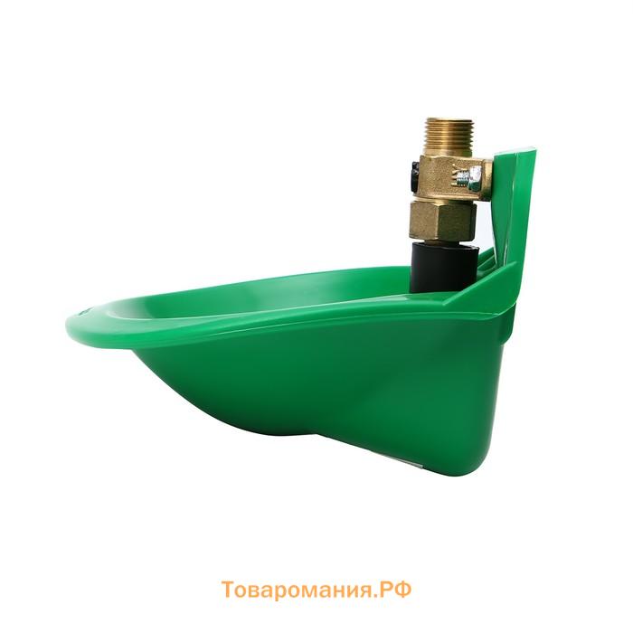 Поилка чашечная для КРС, свиней, коз, 17×18×7 см, пластик, зелёная, Greengo