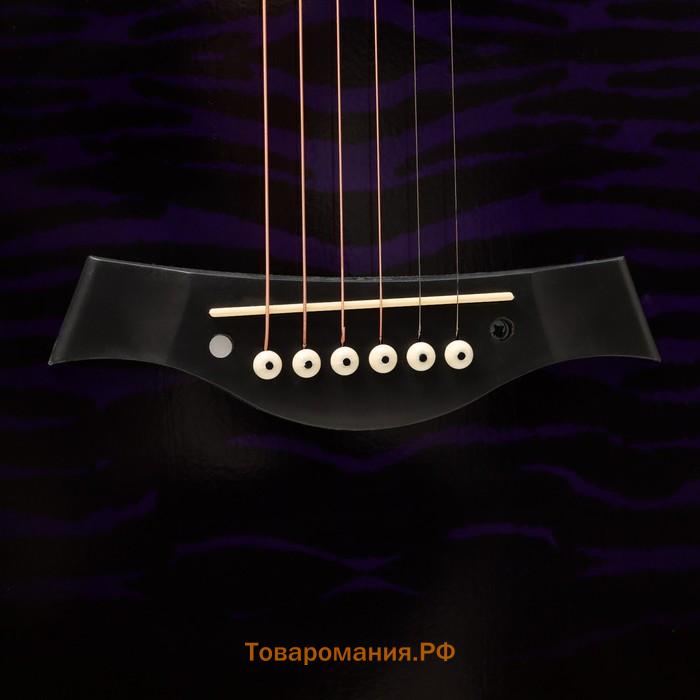 Акустическая гитара Music Life QD-H38Q-hw, фиолетовая