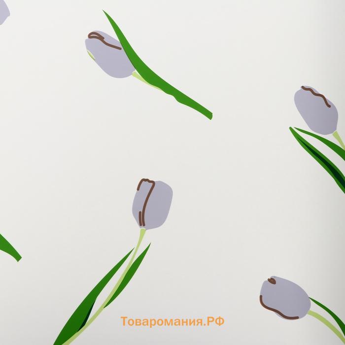 Пленка для цветов матовая, «Акварельные тюльпаны», 57×56 см, сиреневые