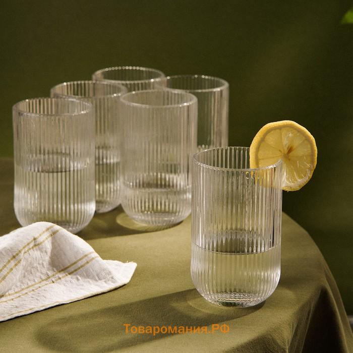 Стаканы SL Home «Модерн», 400 мл, 8×13 см, набор 6 шт., стекло, прозрачные
