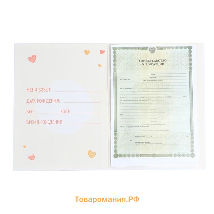 Папка для свидетельства о рождении «Медвежонок», 23.5×31.5 см.