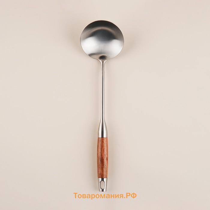 Половник SL Home «Рустик», 38×10 см, нержавеющая сталь, серебристый
