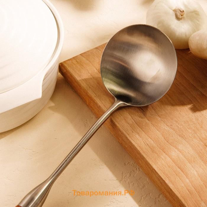 Половник SL Home «Рустик», 38×10 см, нержавеющая сталь, серебристый