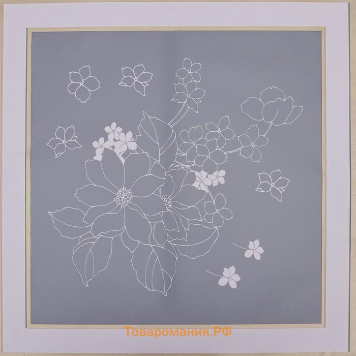 Пленка для цветов матовая, «Цветы с каймой», 58×58 см, розовый