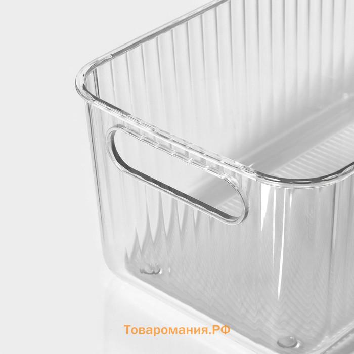 Контейнер для хранения с ручкой LaDо́m «Кристалл», 28,5×15,3×11 см, цвет прозрачный
