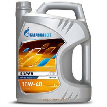 Масло моторное Gazpromneft Super 10W-40, API CD, API SG, полусинтетическое, 5 л