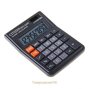 Калькулятор настольный Citizen "SDC-022SR", 10-разрядный, 88 х 127 х 23 мм, двойное питание, черный