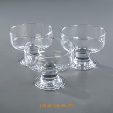 Креманки Paşabahçe Ice ville, 265 мл, 3 шт., для мороженого, набор 3 шт., стекло, прозрачные