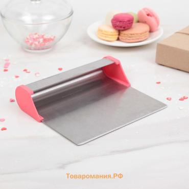 Шпатель кондитерский с размерной линейкой, 15,5×13 см, цвет МИКС