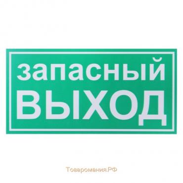 Табличка «ЗАПАСНОЙ ВЫХОД» 200×100, клейкая основа