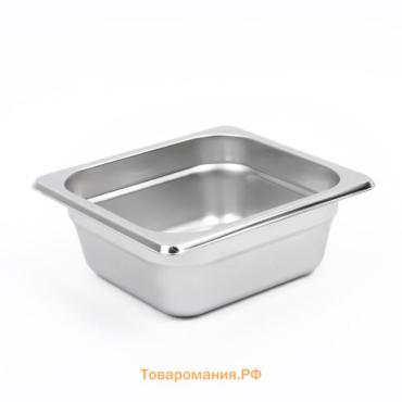 Гастроёмкость GN 1/6 Hanna Knövell, 65 мм, 17.6×16.2×6.5 см, толщина 0.6 мм, нержавеющая сталь
