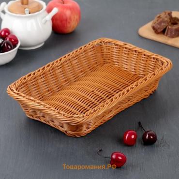 Корзина для продуктов , 30×19.5×6 см, коричневая
