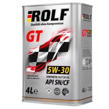 Масло моторное Rolf GT 5W30, SN/CF, синтетическое, 4 л (Акция 4 л по цене 3 л)