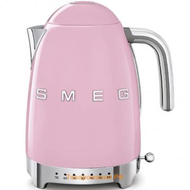 Чайник электрический Smeg KLF04PKEU, металл, 1.7 л, 2400 Вт, регулировка t, розовый