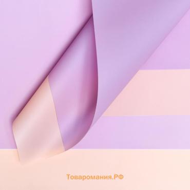 Пленка матовая, 58×58 см, пудра+сиреневый