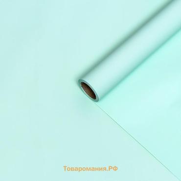 Пленка матовая, 65 микрон, пастельный зелёный, 57 см×10 м