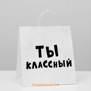 Пакет подарочный «Ты классный», 31×19.5×34 см