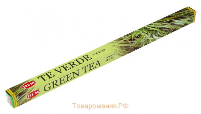 Благовония HEM "Green Tea. Зелёный Чай", 8 палочек в упаковке, четырёхгранник