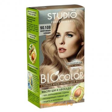 Стойкая крем краска для волос Studio Professional 90.108 Жемчужный блондин, 50 мл