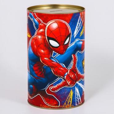 Копилка металлическая, 20.5 см × 12 см × 12 см, XXL «Достигай цели», Человек-паук