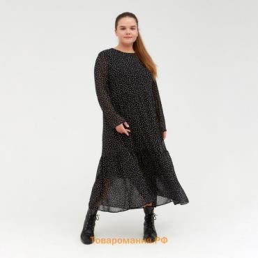 Платье женское миди MIST plus-size, р.52, черный