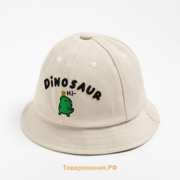 Панама для мальчика MINAKU "Dinosaur", цв. бежевый, р-р 48