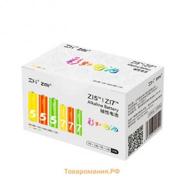 Набор алкалиновых батареек Xiaomi ZMI Rainbow (12 АА + 12 ААА), LR24-BOX, 1.5 В, 24 шт.