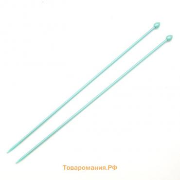 Спицы вязальные прямые PEARL 3,0 мм/25 см, зелёный, пластик, 2 шт.