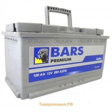 Автомобильный аккумулятор BARS Premium 100 Ач 6СТ-100.0 VL, обратная полярность