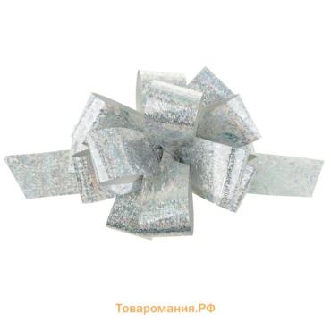 Бант - шар №3 голография, цвет серебро