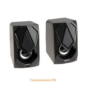 Компьютерные колонки 2.0 SmartBuy REBEL, 6 Вт, USB, подсветка, черные