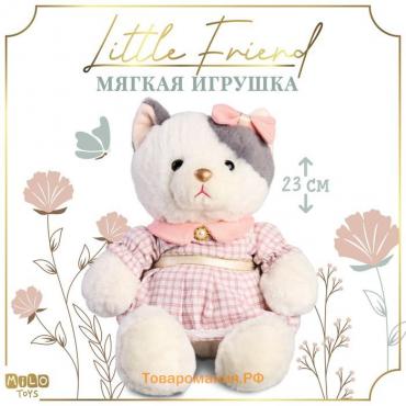 Мягкая игрушка Little Friend, кошечка в розовом платье, 23 см