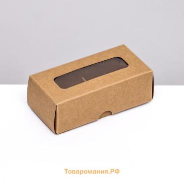 Коробка для 2 конфеты, крафт, 5×10.5×3.5 см. Кондитерская упаковка