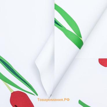 Пленка для цветов матовая, «Акварельные тюльпаны», 56×56 см, бордовые