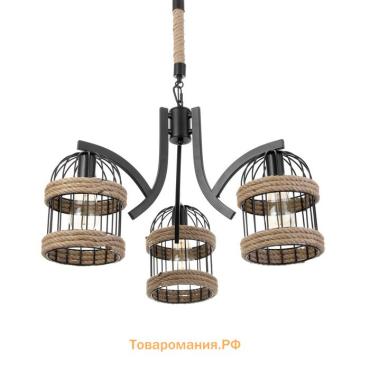 Люстра "Сенза" 3хЕ27 черный 44х39х20 см