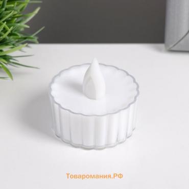 Ночник "Свеча" LED 0,5Вт от батареек 3хAG10 белый 4,4х4,5х4,5 см RISALUX